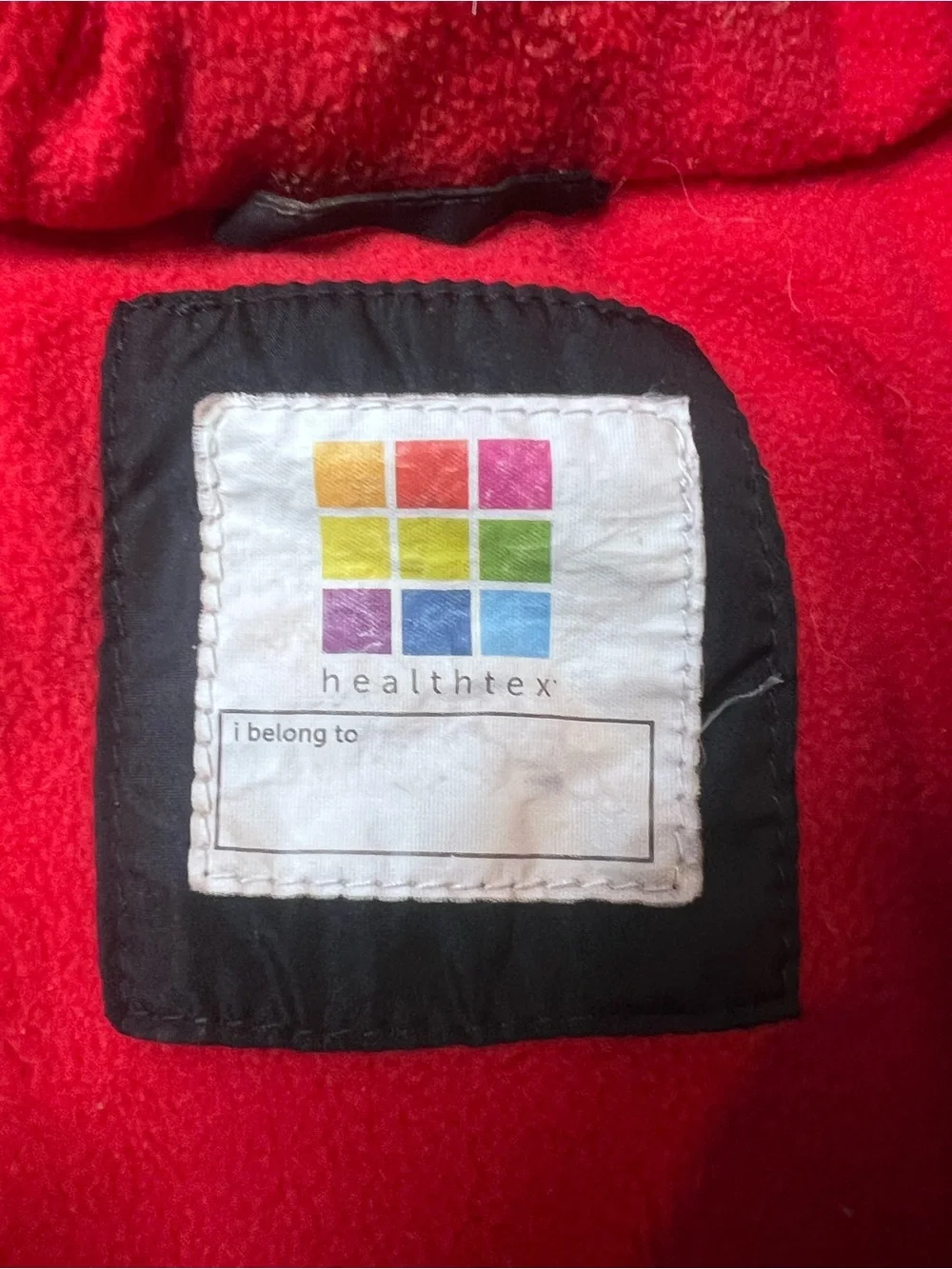 Healthtex Baby Hooded Puffer Jacket Fleece Lined Full Zip 18-24M Black Red